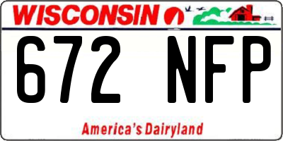 WI license plate 672NFP