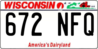 WI license plate 672NFQ
