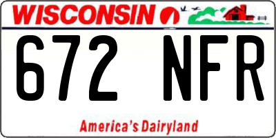 WI license plate 672NFR