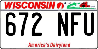 WI license plate 672NFU