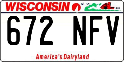 WI license plate 672NFV