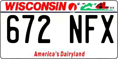 WI license plate 672NFX