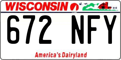 WI license plate 672NFY