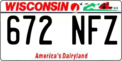 WI license plate 672NFZ