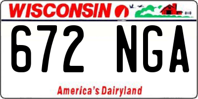 WI license plate 672NGA