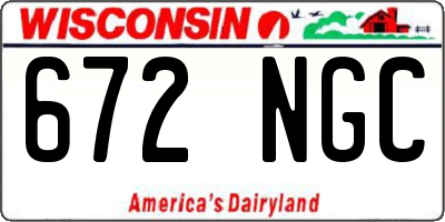 WI license plate 672NGC