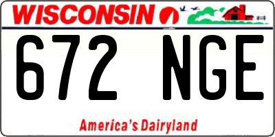 WI license plate 672NGE