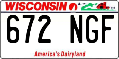 WI license plate 672NGF
