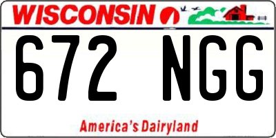 WI license plate 672NGG