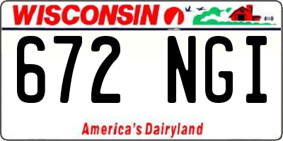 WI license plate 672NGI