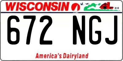 WI license plate 672NGJ