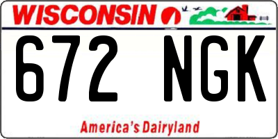 WI license plate 672NGK