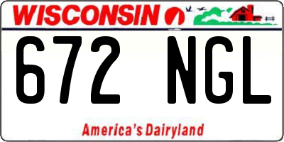 WI license plate 672NGL