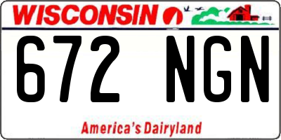 WI license plate 672NGN