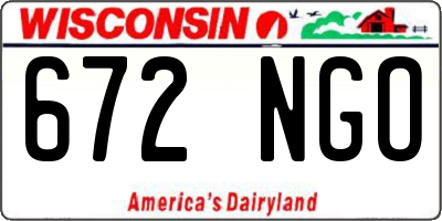 WI license plate 672NGO