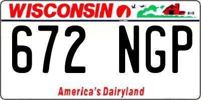 WI license plate 672NGP