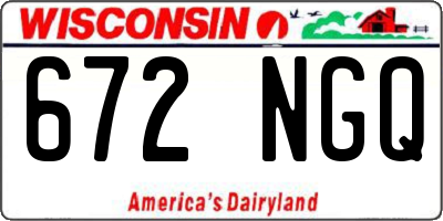 WI license plate 672NGQ