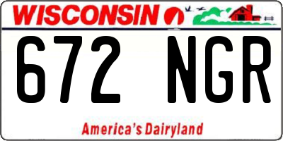 WI license plate 672NGR