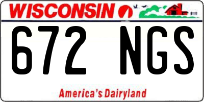 WI license plate 672NGS