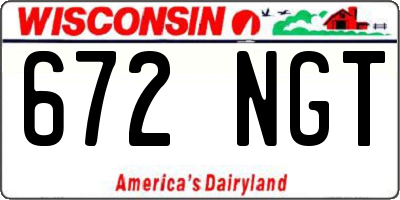 WI license plate 672NGT
