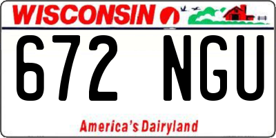 WI license plate 672NGU