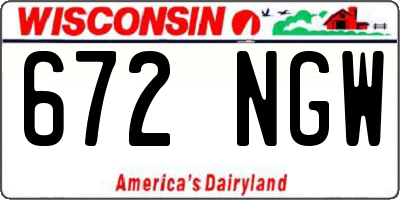 WI license plate 672NGW