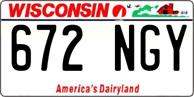 WI license plate 672NGY