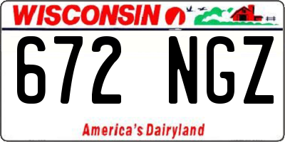 WI license plate 672NGZ