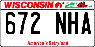 WI license plate 672NHA