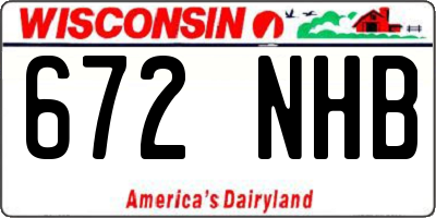 WI license plate 672NHB
