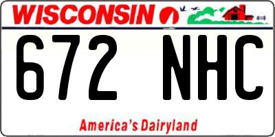WI license plate 672NHC