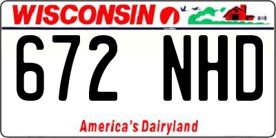 WI license plate 672NHD
