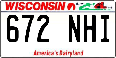 WI license plate 672NHI