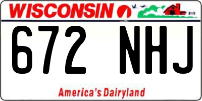 WI license plate 672NHJ