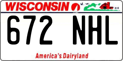 WI license plate 672NHL