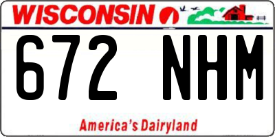 WI license plate 672NHM