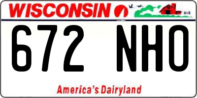 WI license plate 672NHO