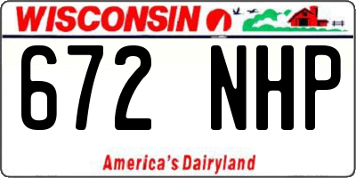 WI license plate 672NHP