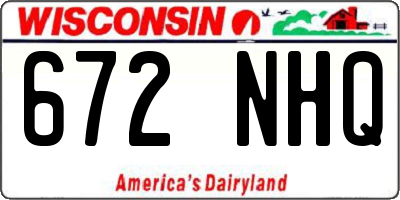 WI license plate 672NHQ