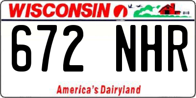 WI license plate 672NHR