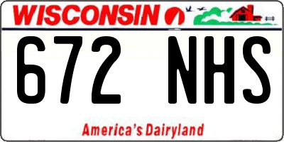 WI license plate 672NHS