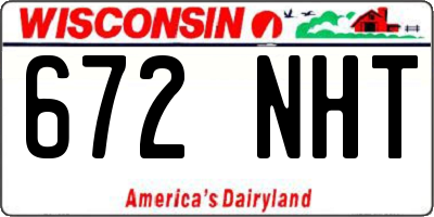 WI license plate 672NHT