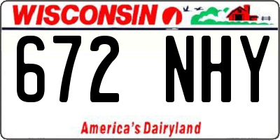 WI license plate 672NHY