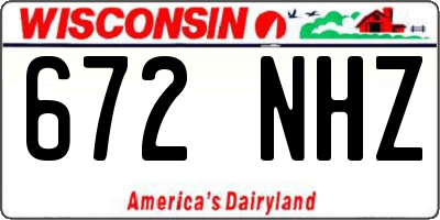 WI license plate 672NHZ