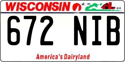 WI license plate 672NIB