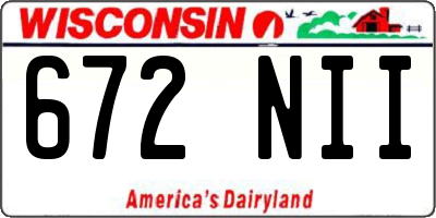 WI license plate 672NII