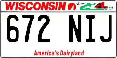 WI license plate 672NIJ