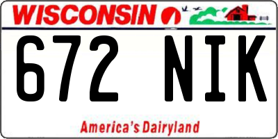 WI license plate 672NIK