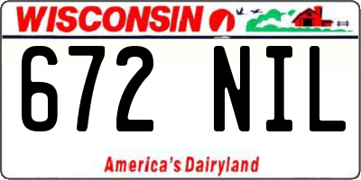 WI license plate 672NIL