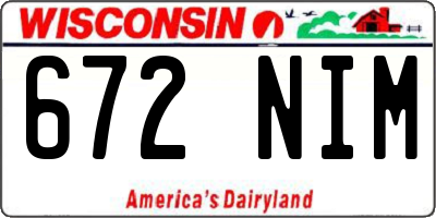 WI license plate 672NIM